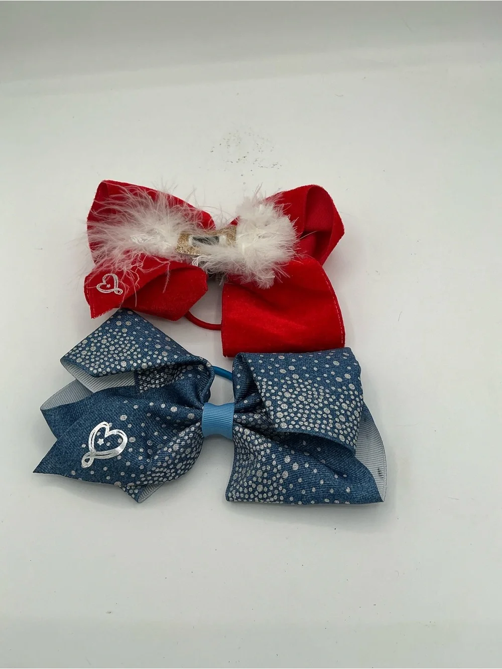 Girls hair bow set 8 medium size bows and 2 medium sizeponytail holders